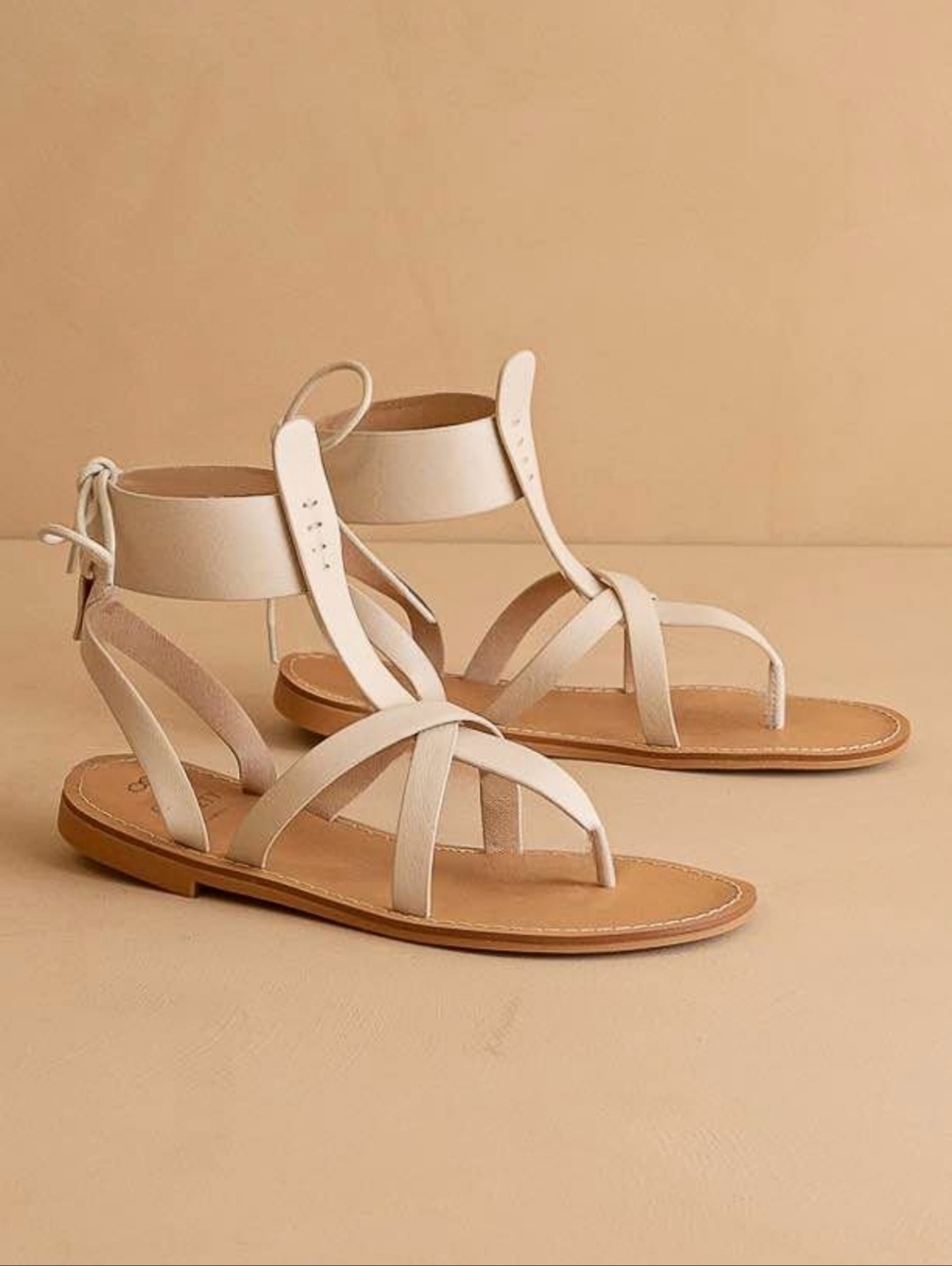 Brand New Ladies Size 9 Blaze Lace-up Sandal These Retail $40 New Cream In Color